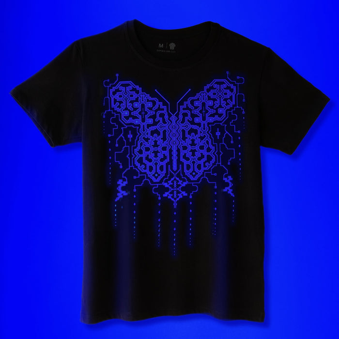 Shipibo Butterfly T-Shirt Black — Image 4 by Symbolika