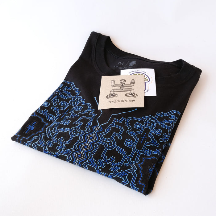 Shipibo Butterfly T-Shirt Black — Image 8 by Symbolika