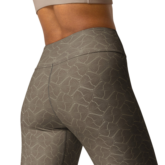 Shipibo Butterfly Soft Bark - Earthy Gradient Yoga Leggings - symbolika