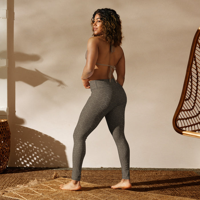 Shipibo Butterfly Soft Bark - Earthy Gradient Yoga Leggings - symbolika