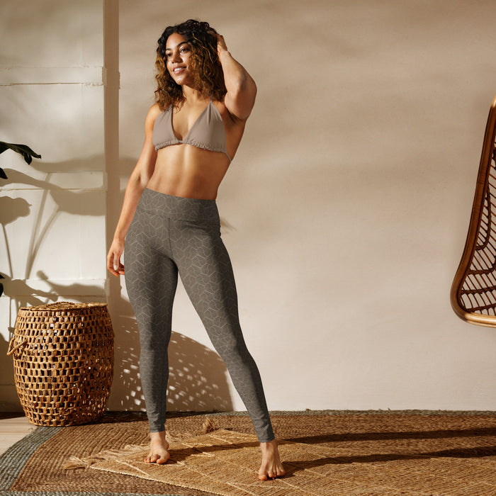 Shipibo Butterfly Soft Bark - Earthy Gradient Yoga Leggings - symbolika