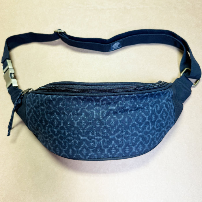 Shipibo Classic Glow Fanny Pack - Traditional icaro pattern design with UV reactive print by Symbolika