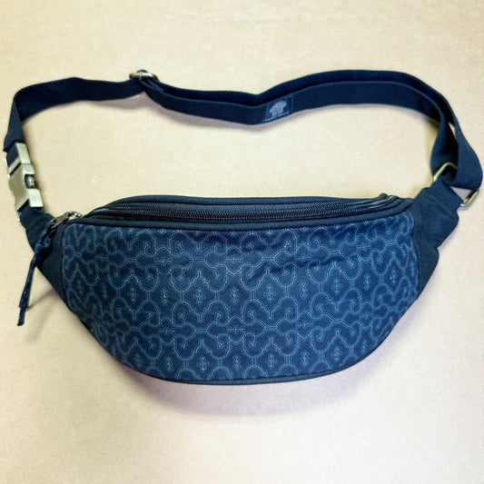 Shipibo Classic Glow Fanny Pack - Traditional icaro pattern design with UV reactive print by Symbolika