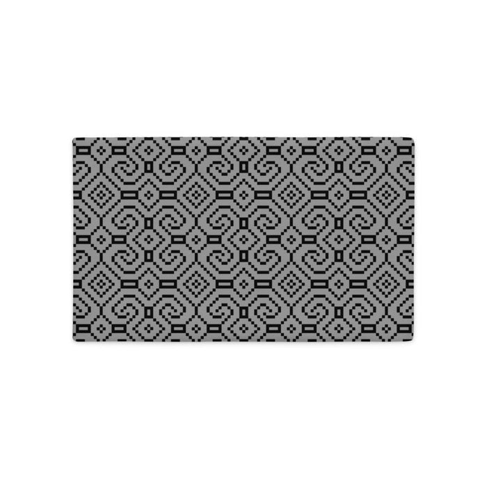 Shipibo - Conibo Cushion - Black on Grey - symbolika