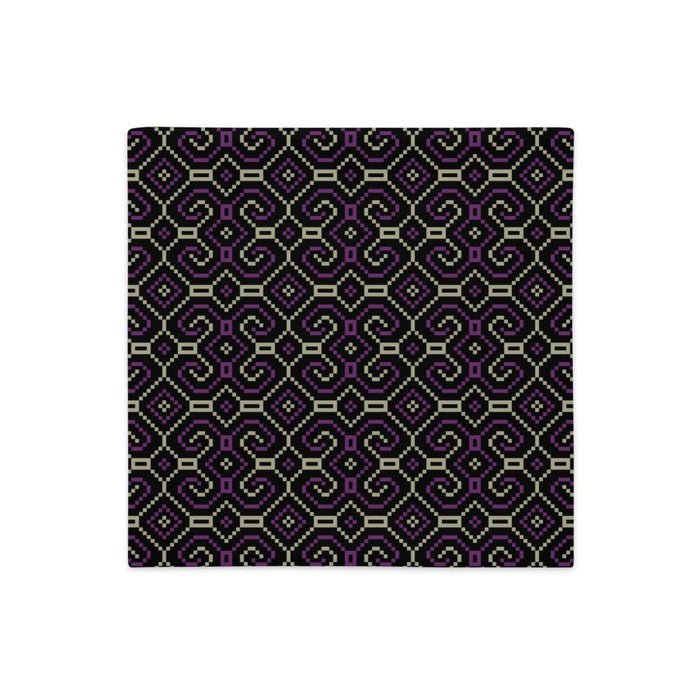 Shipibo - Conibo Cushion - Purple Beige on Black - symbolika