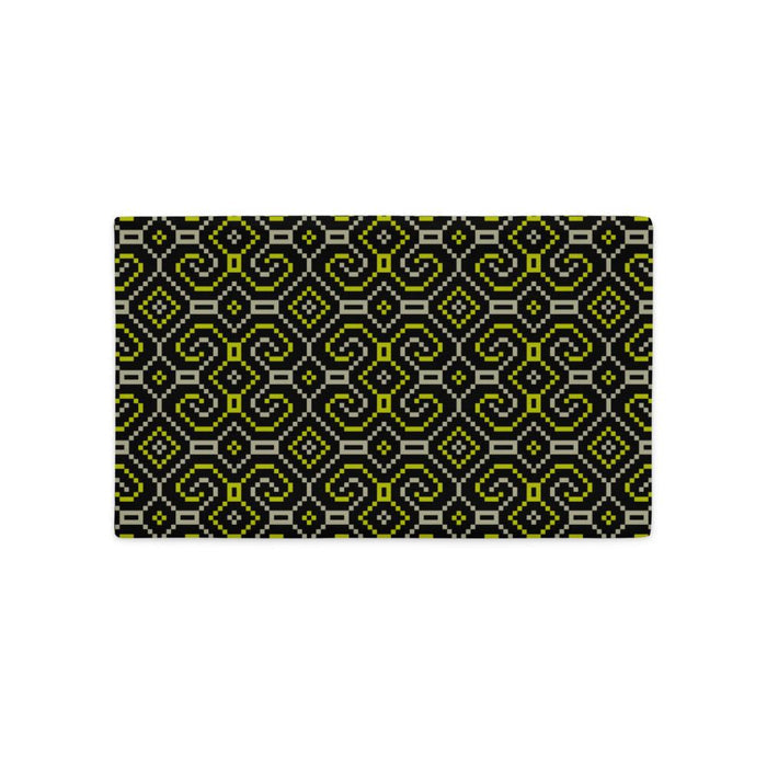 Shipibo - Conibo Cushion - Yellow Beige on Black - symbolika