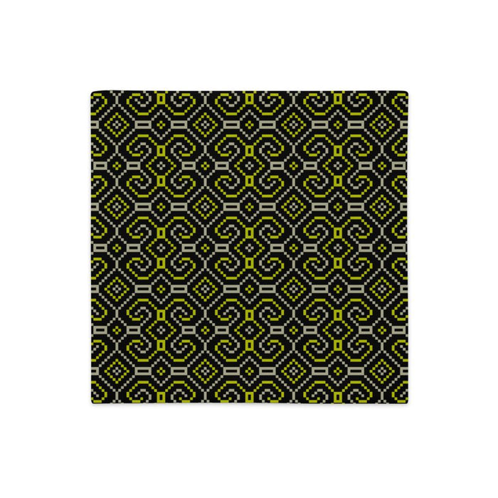 Shipibo - Conibo Cushion - Yellow Beige on Black - symbolika