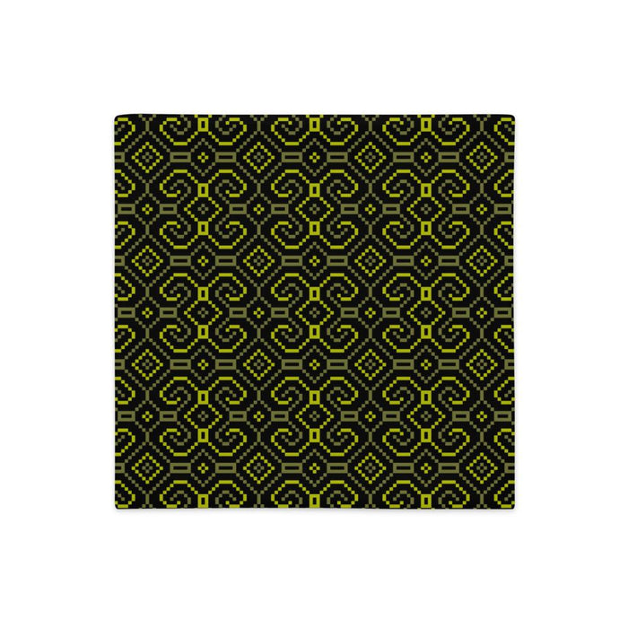 Shipibo - Conibo Cushion - Yellow Olive on Black - symbolika