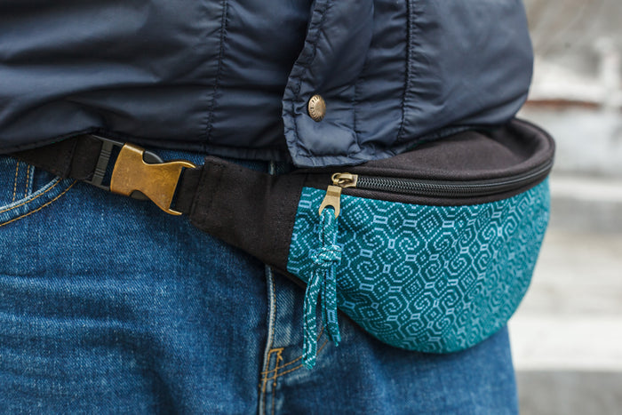 Shipibo-Conibo Emerald Fanny Pack - Black