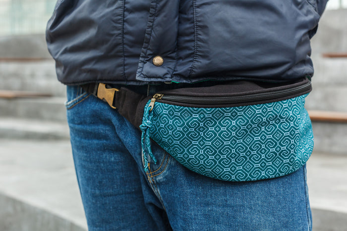 Shipibo-Conibo Emerald Fanny Pack - Black