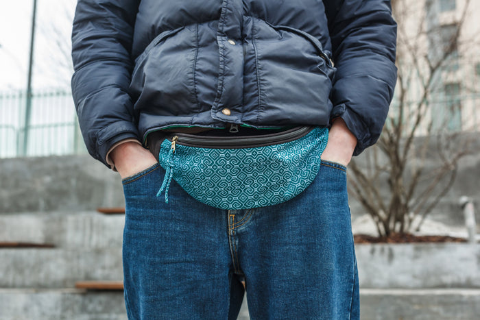 Shipibo-Conibo Emerald Fanny Pack - Black