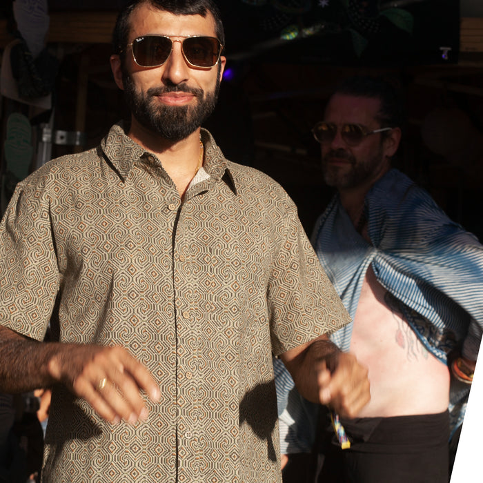 SHIPIBO CONIBO Half Sleeve Button Up Shirt - symbolika