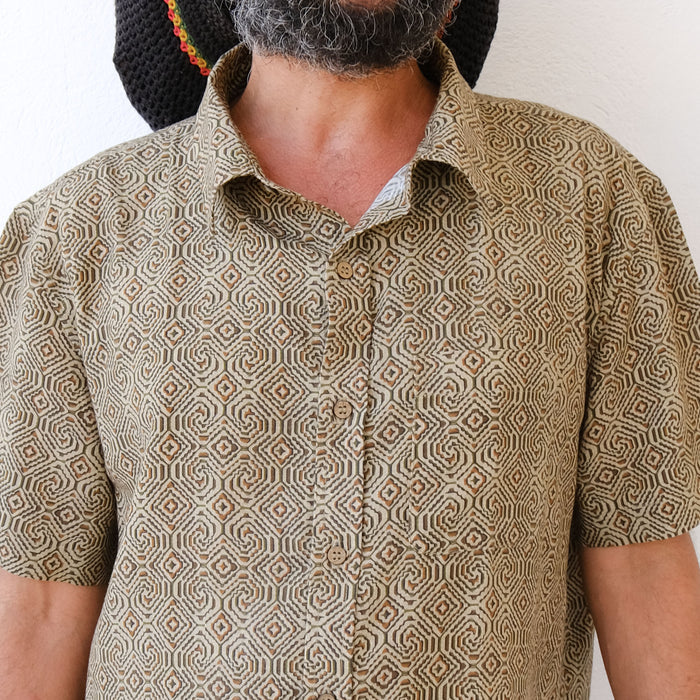 SHIPIBO CONIBO Half Sleeve Button Up Shirt - symbolika