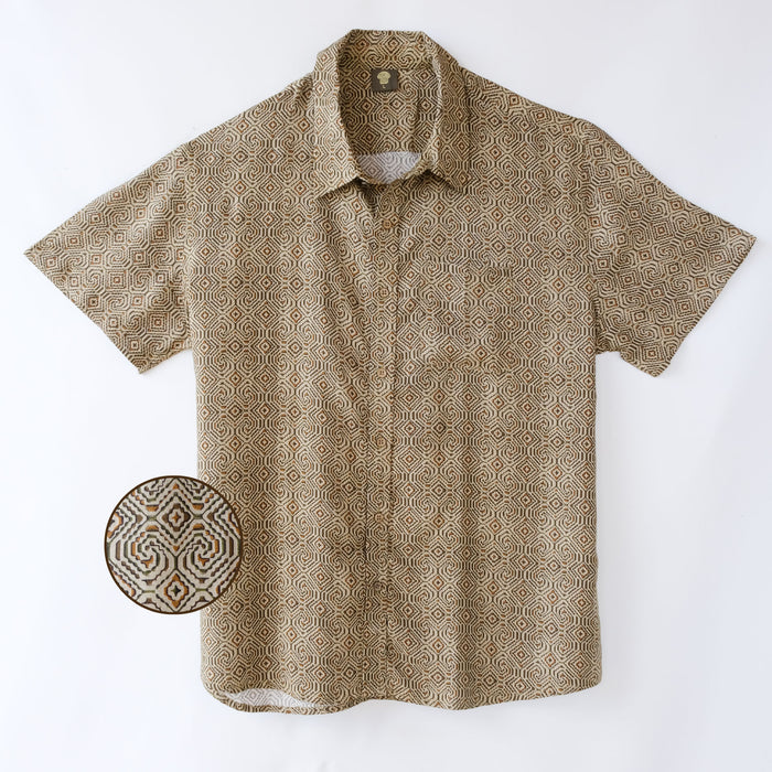 SHIPIBO CONIBO Half Sleeve Button Up Shirt - symbolika