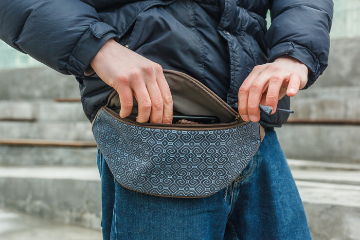 Shipibo-Conibo Lava Grey Fanny Pack - Grey