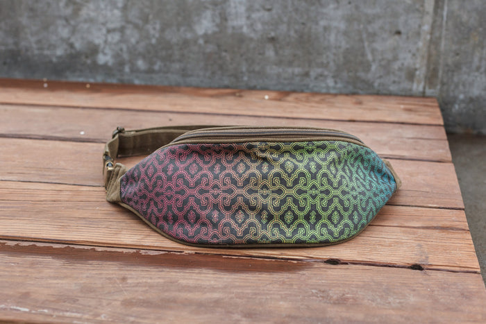 Shipibo Gradient Brown Fanny Pack - Khaki