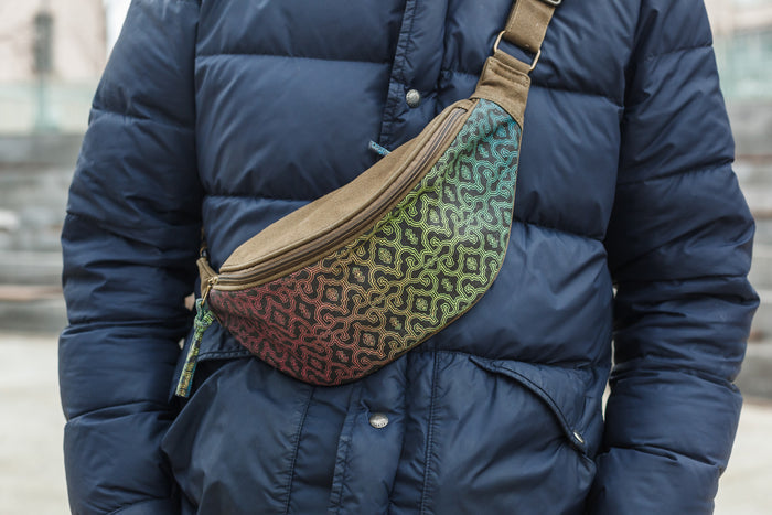 Shipibo Gradient Brown Fanny Pack - Khaki