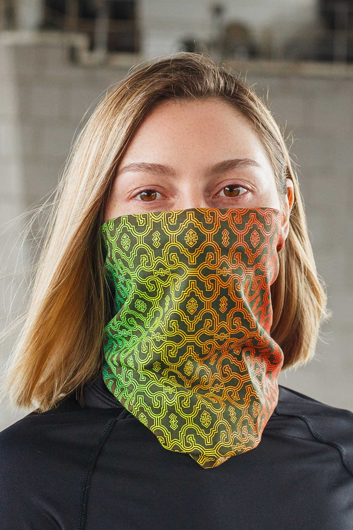 Shipibo Gradient Face Mask - Olive