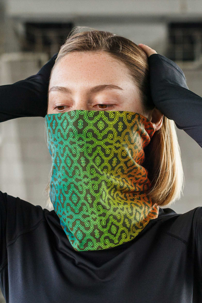 Shipibo Gradient Face Mask - Olive