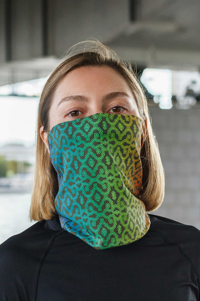 Shipibo Gradient Face Mask - Olive