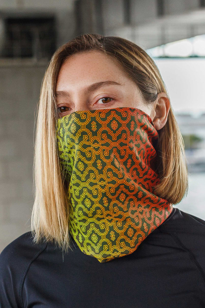 Shipibo Gradient Face Mask - Olive