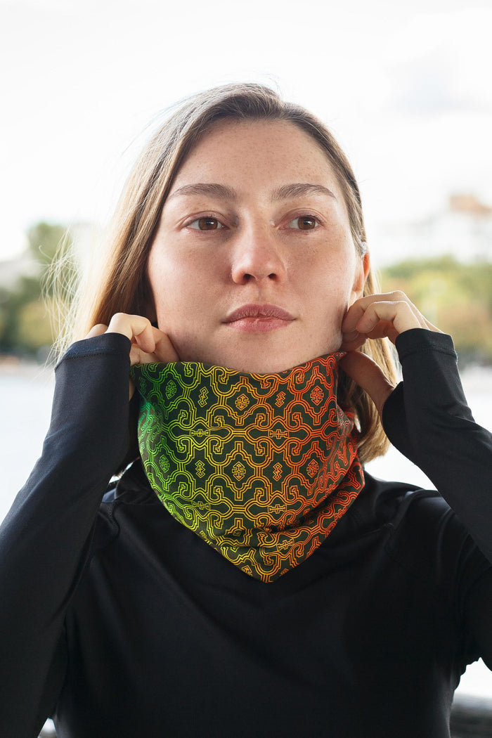 Shipibo Gradient Face Mask - Olive