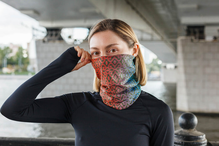 Shipibo Gradient Face Mask - Olive