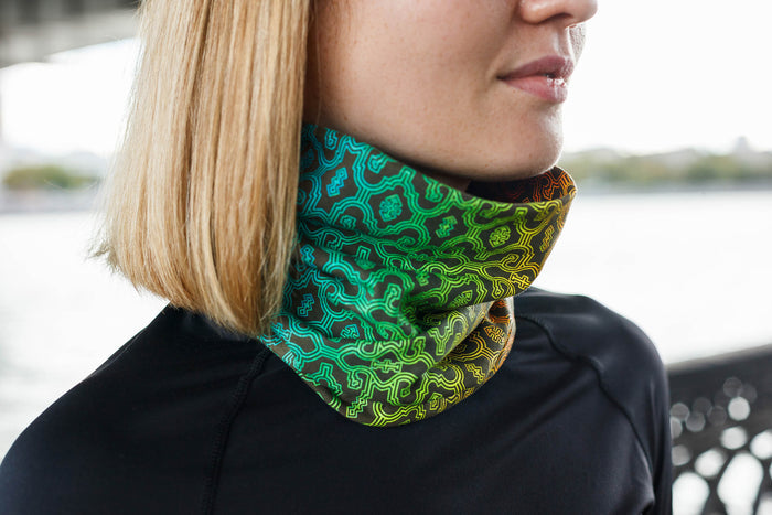 Shipibo Gradient Face Mask - Olive