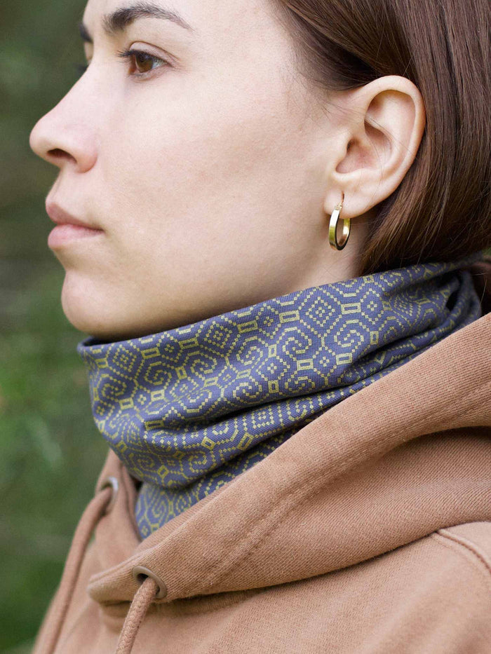 Shipibo Neck Gaiter Grey — Image 2 by Symbolika
