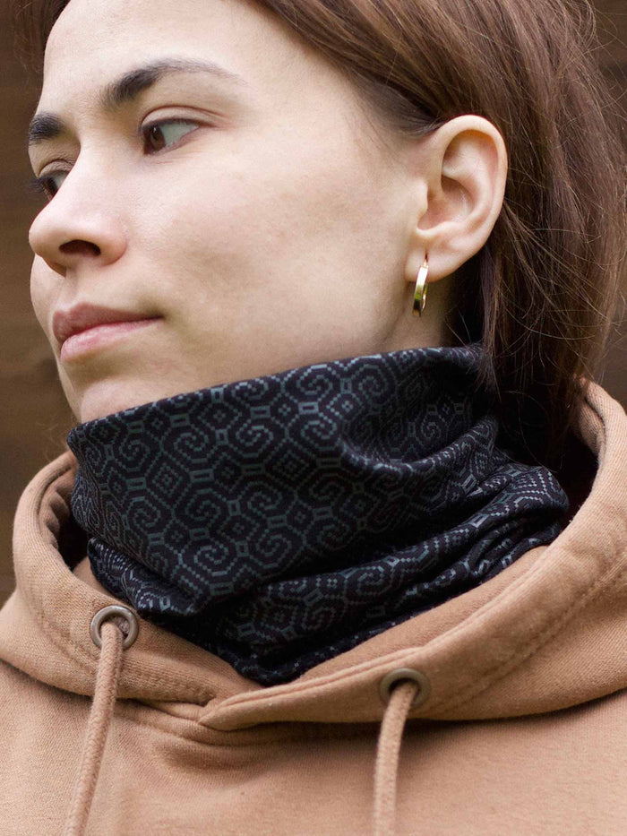 Shipibo Neck Gaiter Black — Image 2 by Symbolika
