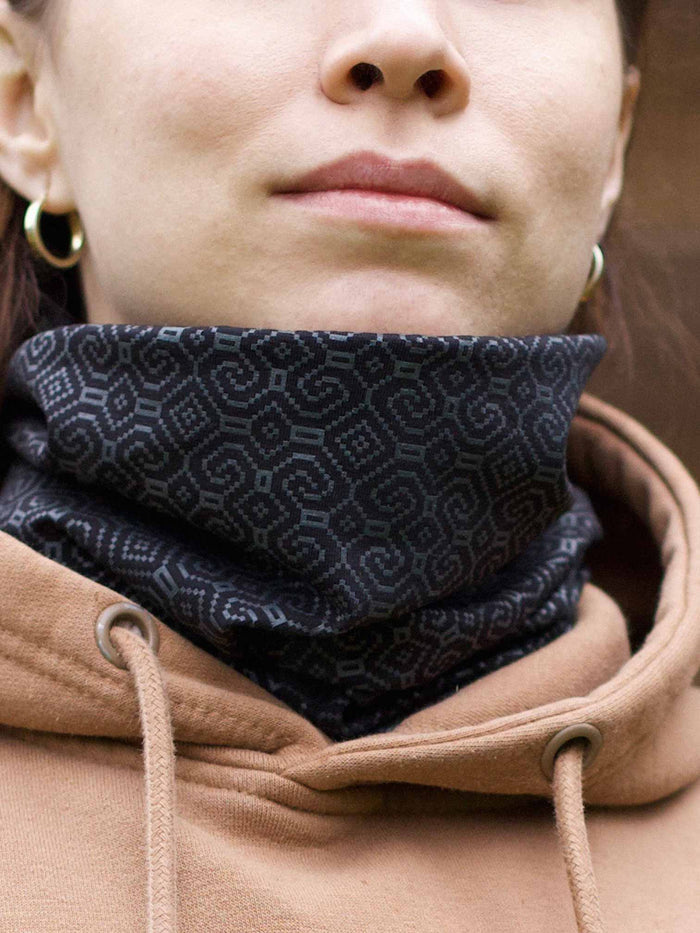 Shipibo Neck Gaiter Black — Image 3 by Symbolika