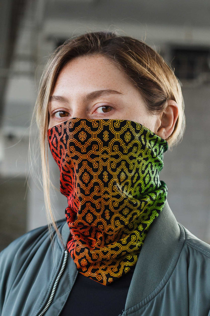 Shipibo Neck Gaiter Black — Image 2 by Symbolika