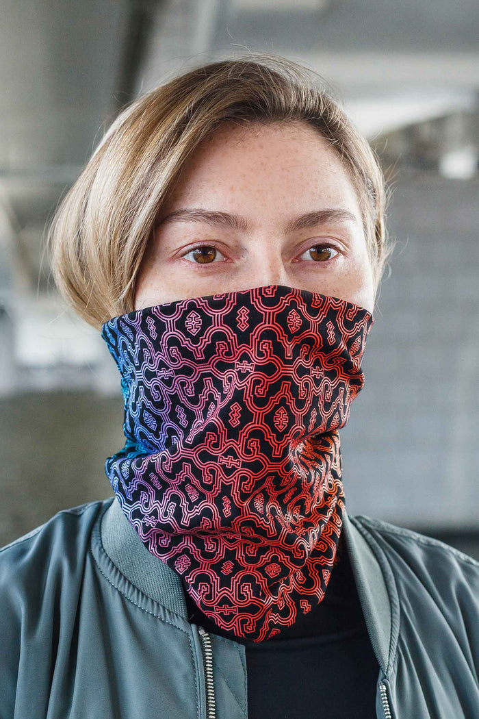 Shipibo Neck Gaiter Black — Image 5 by Symbolika