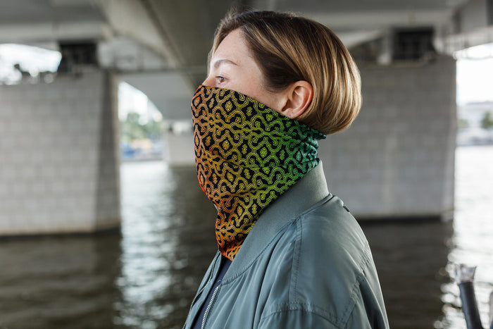 Shipibo Neck Gaiter Black — Image 7 by Symbolika