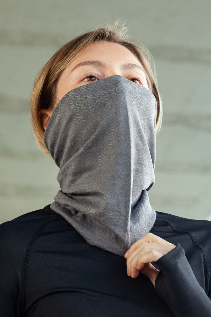 Shipibo Neck Gaiter Grey — Image 2 by Symbolika