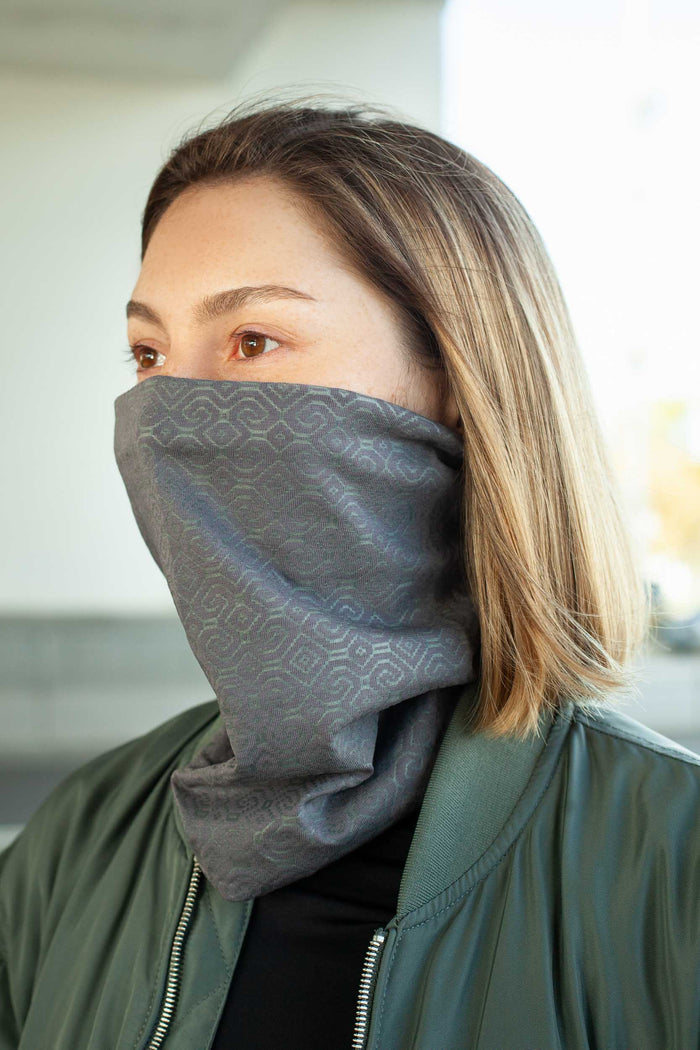 Shipibo Neck Gaiter Grey — Image 3 by Symbolika