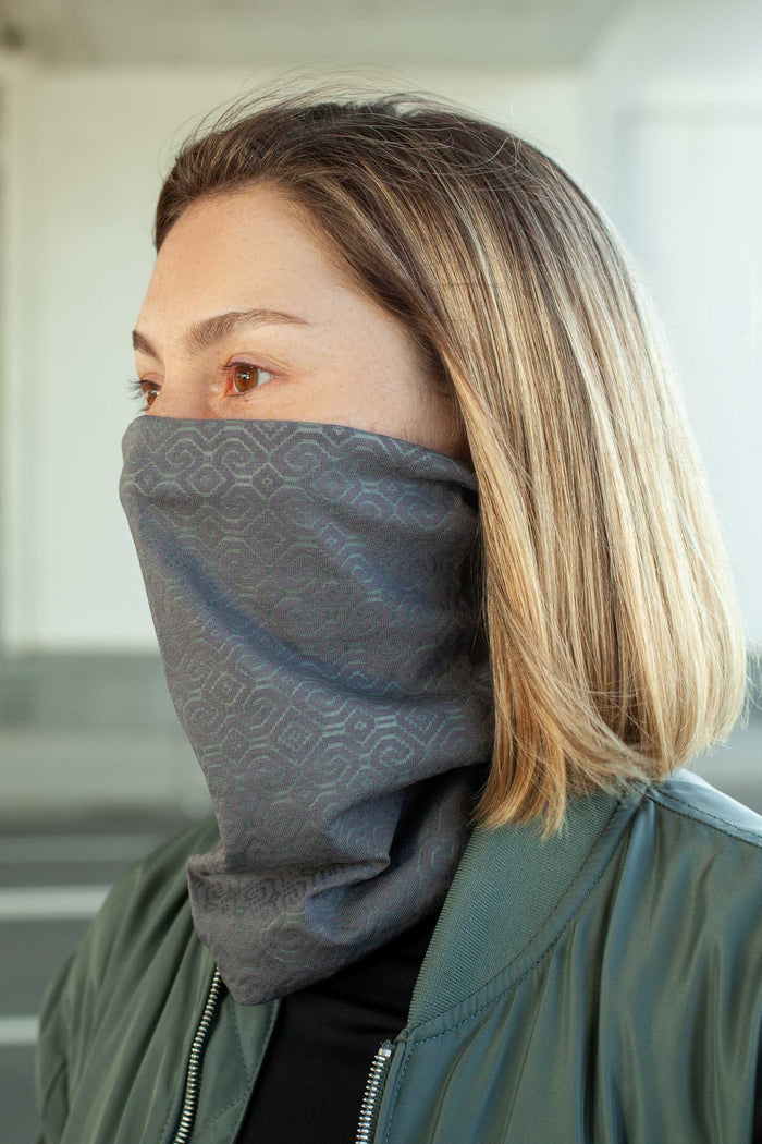 Shipibo Neck Gaiter Grey — Image 4 by Symbolika