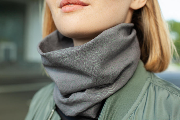 Shipibo Neck Gaiter Grey — Image 7 by Symbolika