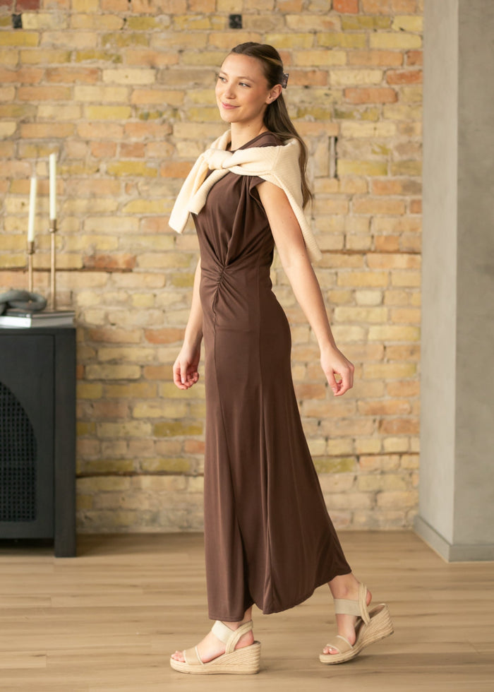 Short Sleeve Waist Detail Maxi Dress FF Dresses