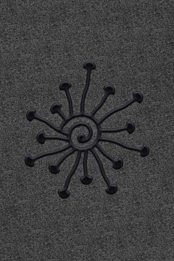 Shroomy - Monochrome Embroidery Men Sweatshirt - Dark - symbolika