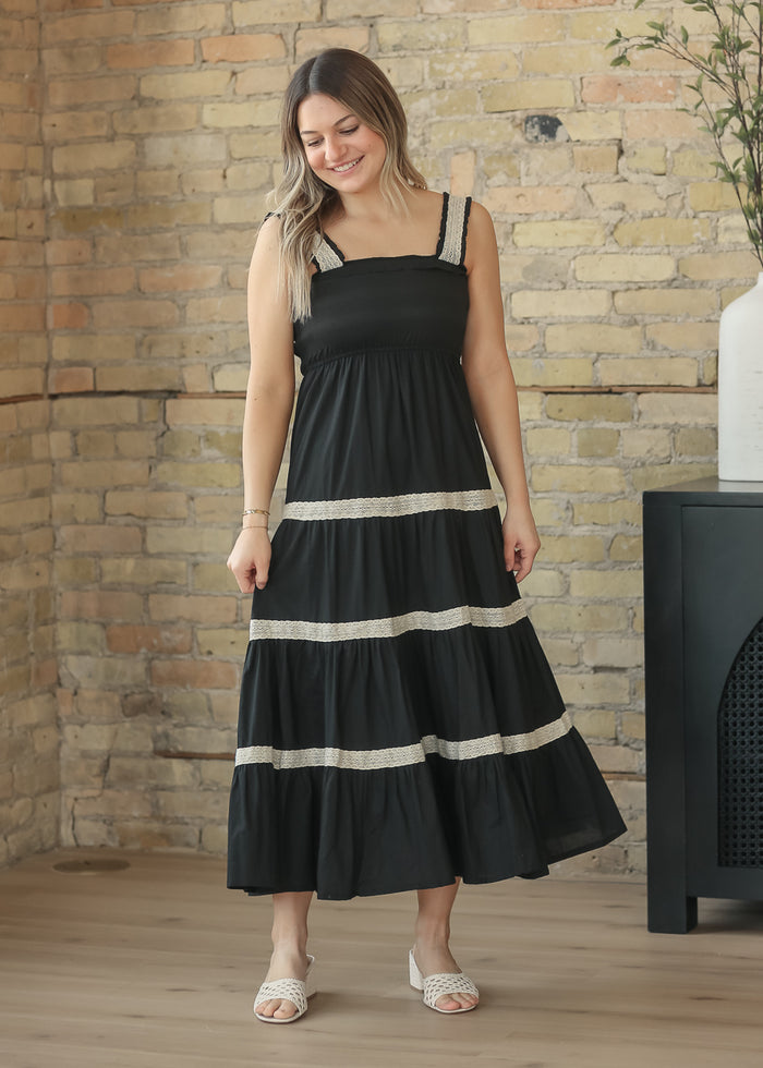 Sleeveless Contrast Stripe Maxi Dress FF Dresses