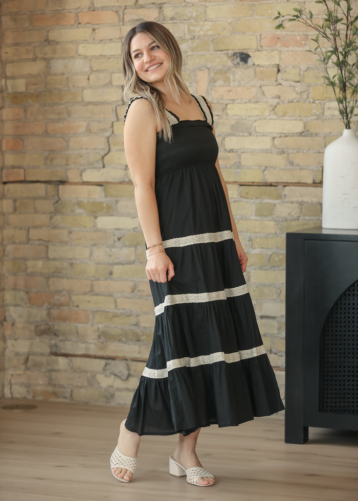Sleeveless Contrast Stripe Maxi Dress FF Dresses