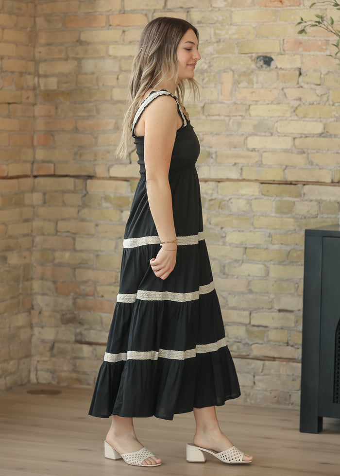 Sleeveless Contrast Stripe Maxi Dress FF Dresses