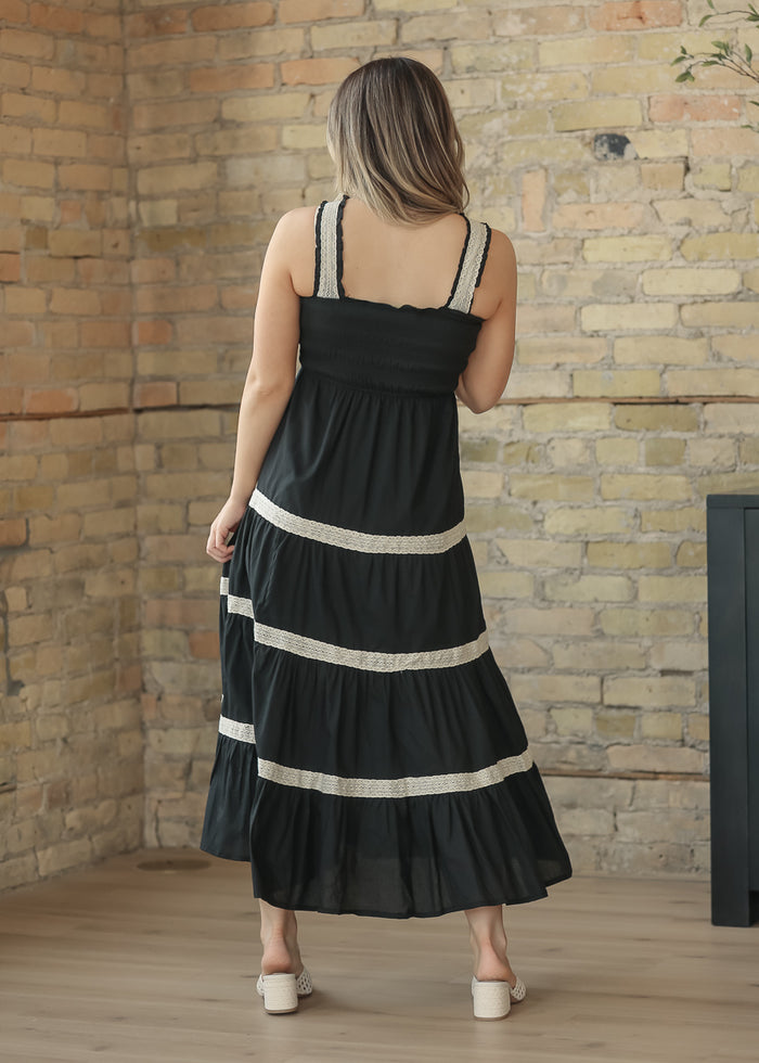 Sleeveless Contrast Stripe Maxi Dress FF Dresses