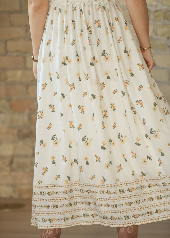 Sleeveless Floral Ruffle Strap Midi Dress - FINAL SALE FF Dresses