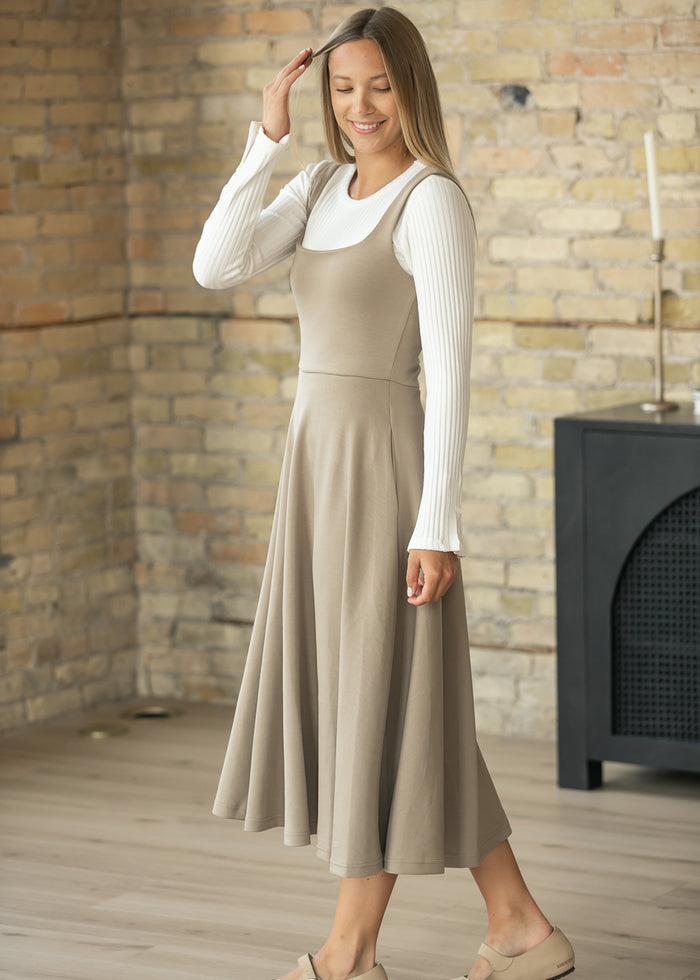 Sleeveless Scuba Knit Midi Dress FF Dresses