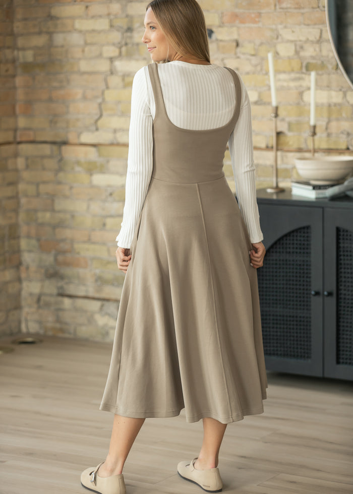 Sleeveless Scuba Knit Midi Dress FF Dresses
