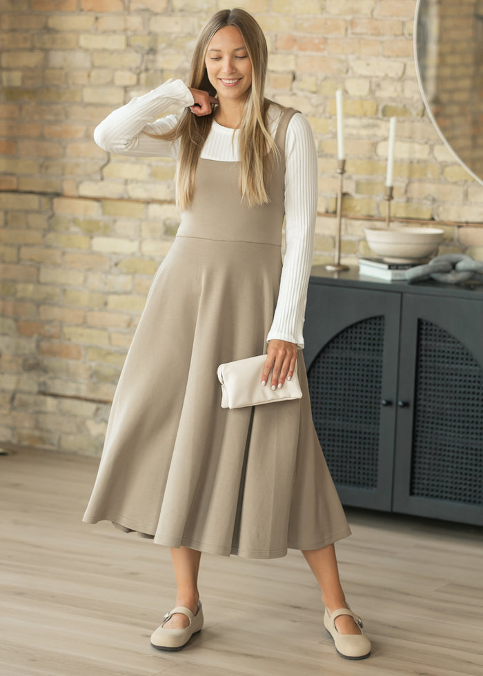 Sleeveless Scuba Knit Midi Dress FF Dresses