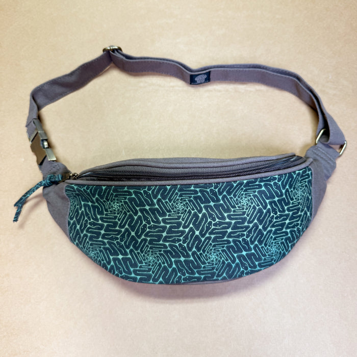 Snaxagons Gradient Fanny Pack — Serpentine Tessellation Art Fanny Pack - Detail Close-Up by Symbolika