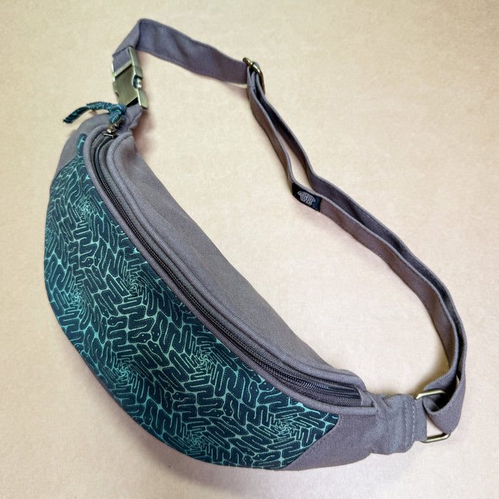 Snaxagons Gradient Fanny Pack — Serpentine Tessellation Art Fanny Pack - Back View by Symbolika